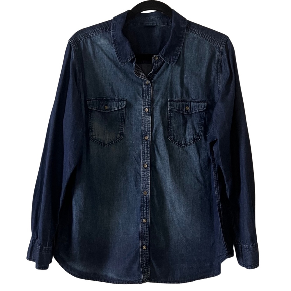 FADED GLORY Denim Shirt Womens Size L/XL